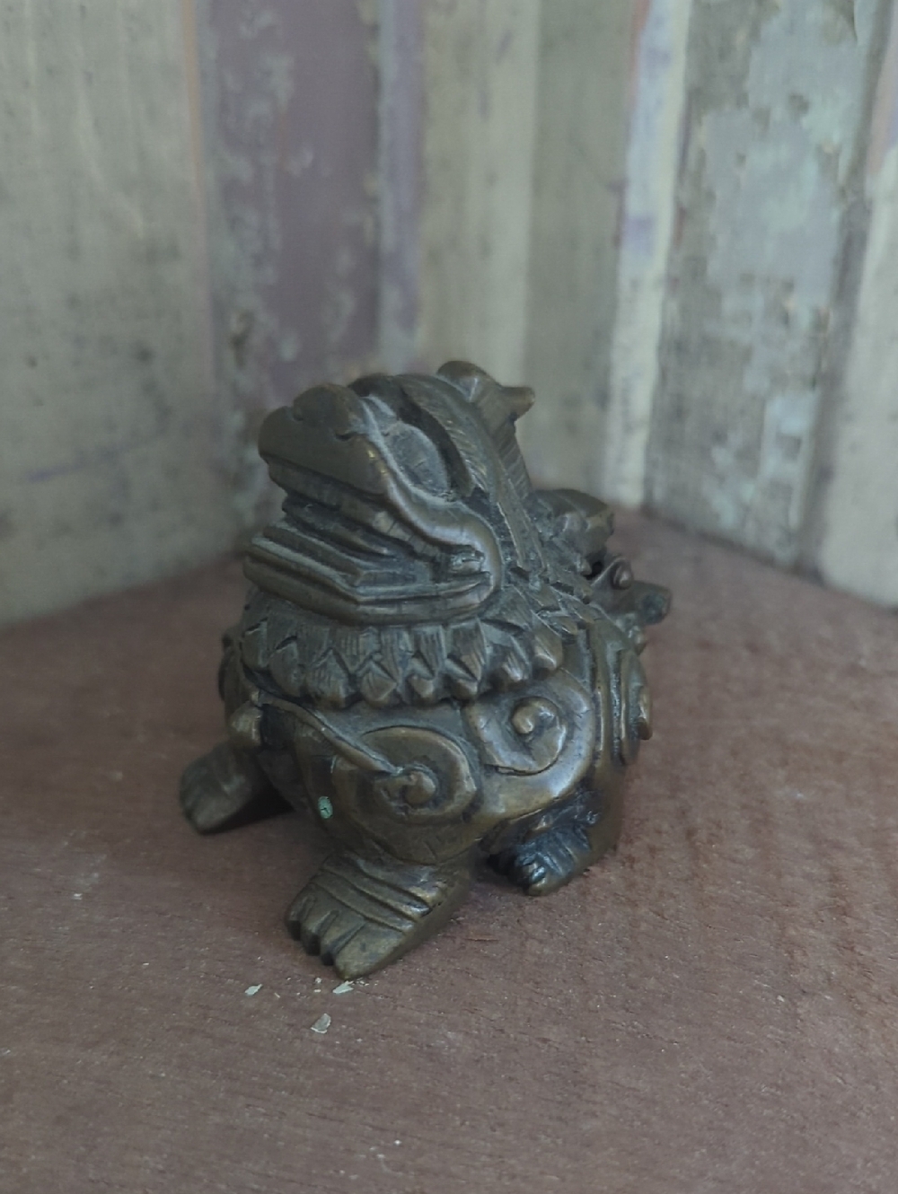 Antique Chinese Inkwell With Mythical Creature
